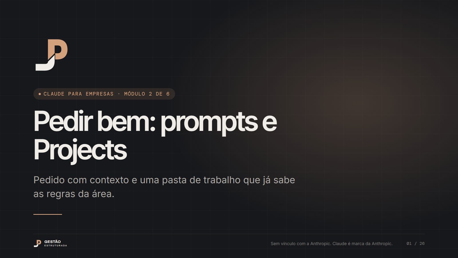 Capa do módulo 2: Pedir bem: prompts e Projects
