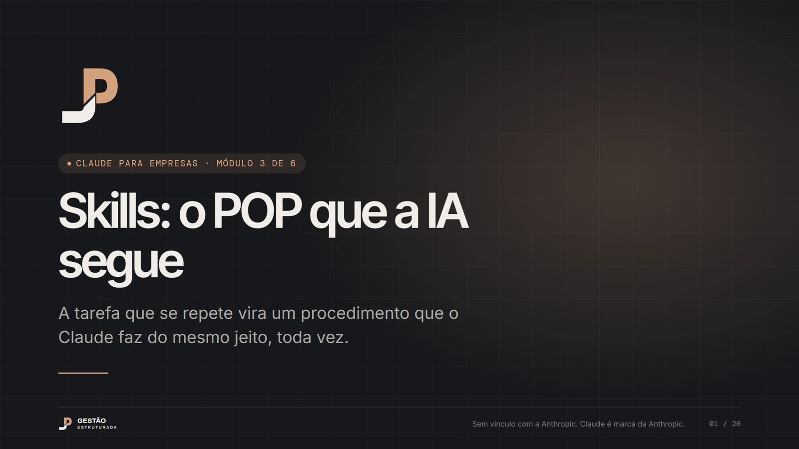Capa do módulo 3: Skills: o POP que a IA segue